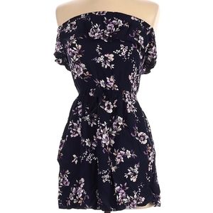 Mossimo Strapless Navy Floral Mini Dress